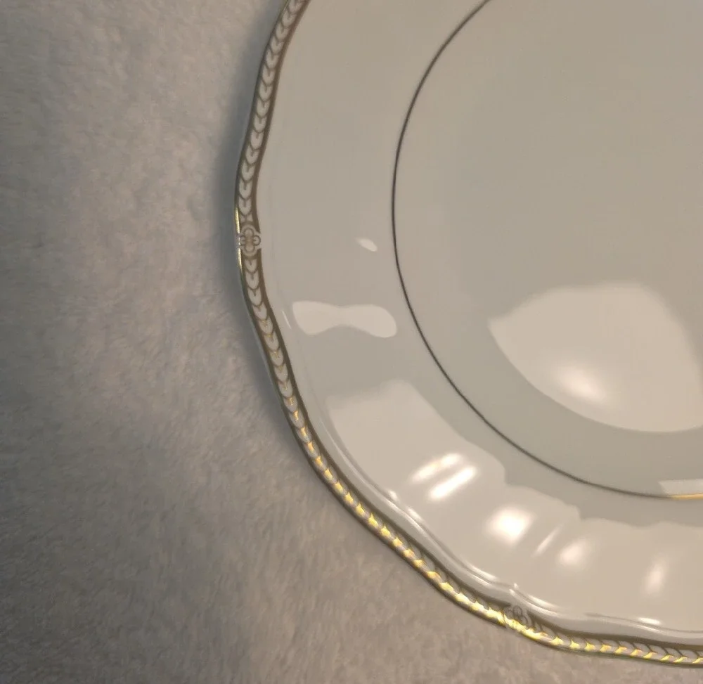 Wedgwood Bone China Gold-Trim White Porcelain Salad Plate 2 Available